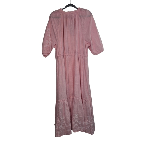 Draper James pink the tie waist midi dress Summer Prarie Romantic Boho Peasant - Picture 5 of 14